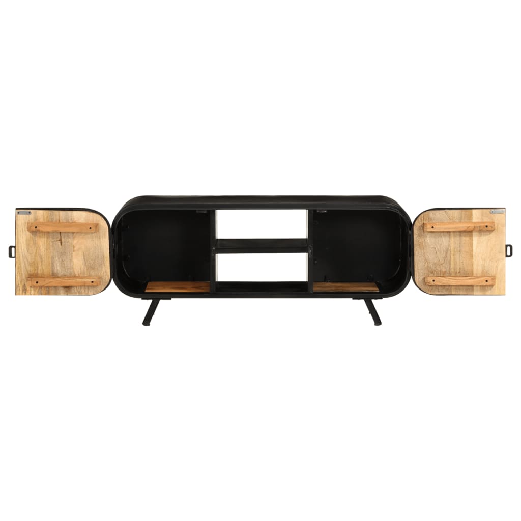 Meuble TV 110x30x45 cm Bois de manguier brut