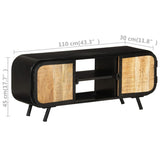 Meuble TV 110x30x45 cm Bois de manguier brut