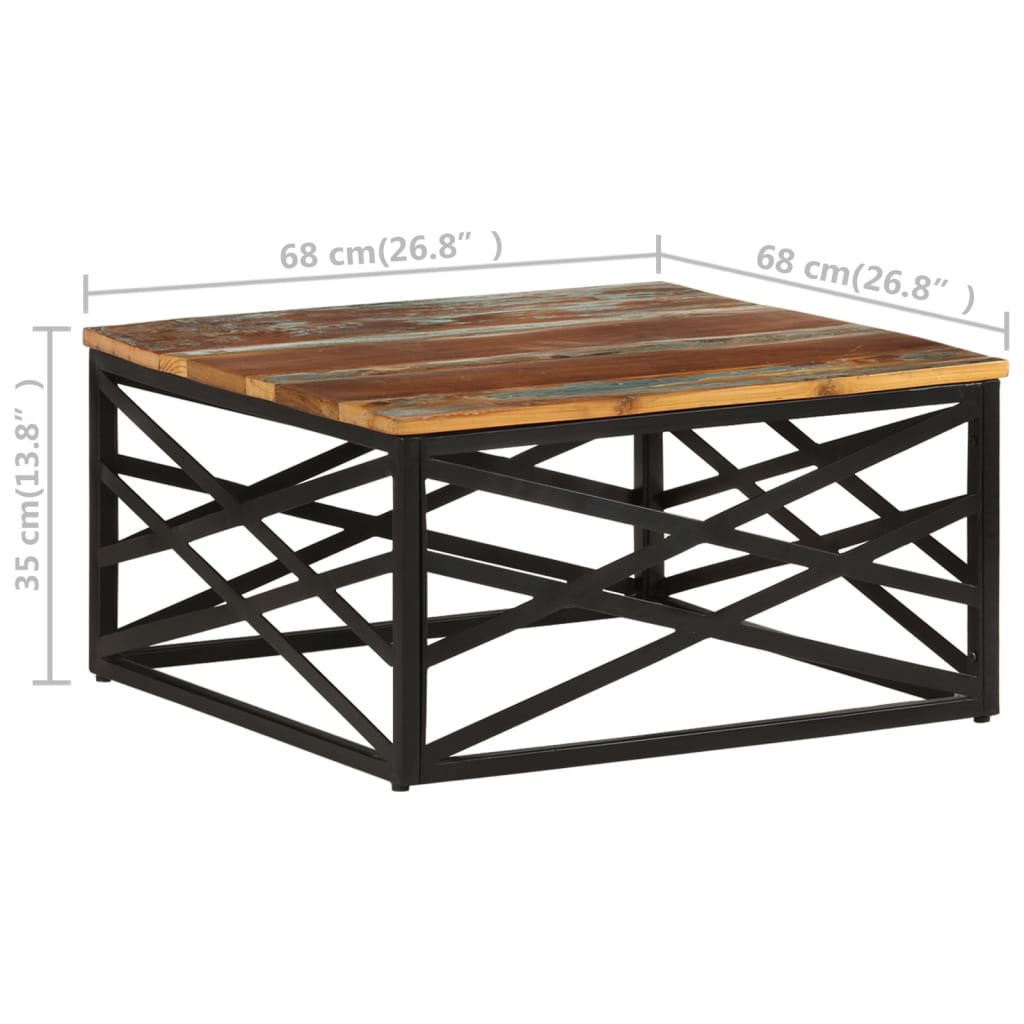 Coffee table 68x68x35 cm Solid reclaimed wood