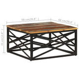 Coffee table 68x68x35 cm Solid reclaimed wood