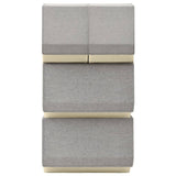 Stackable Storage Boxes 4 pcs Fabric Grey and Cream