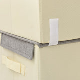 Stackable Storage Boxes 4 pcs Fabric Grey and Cream