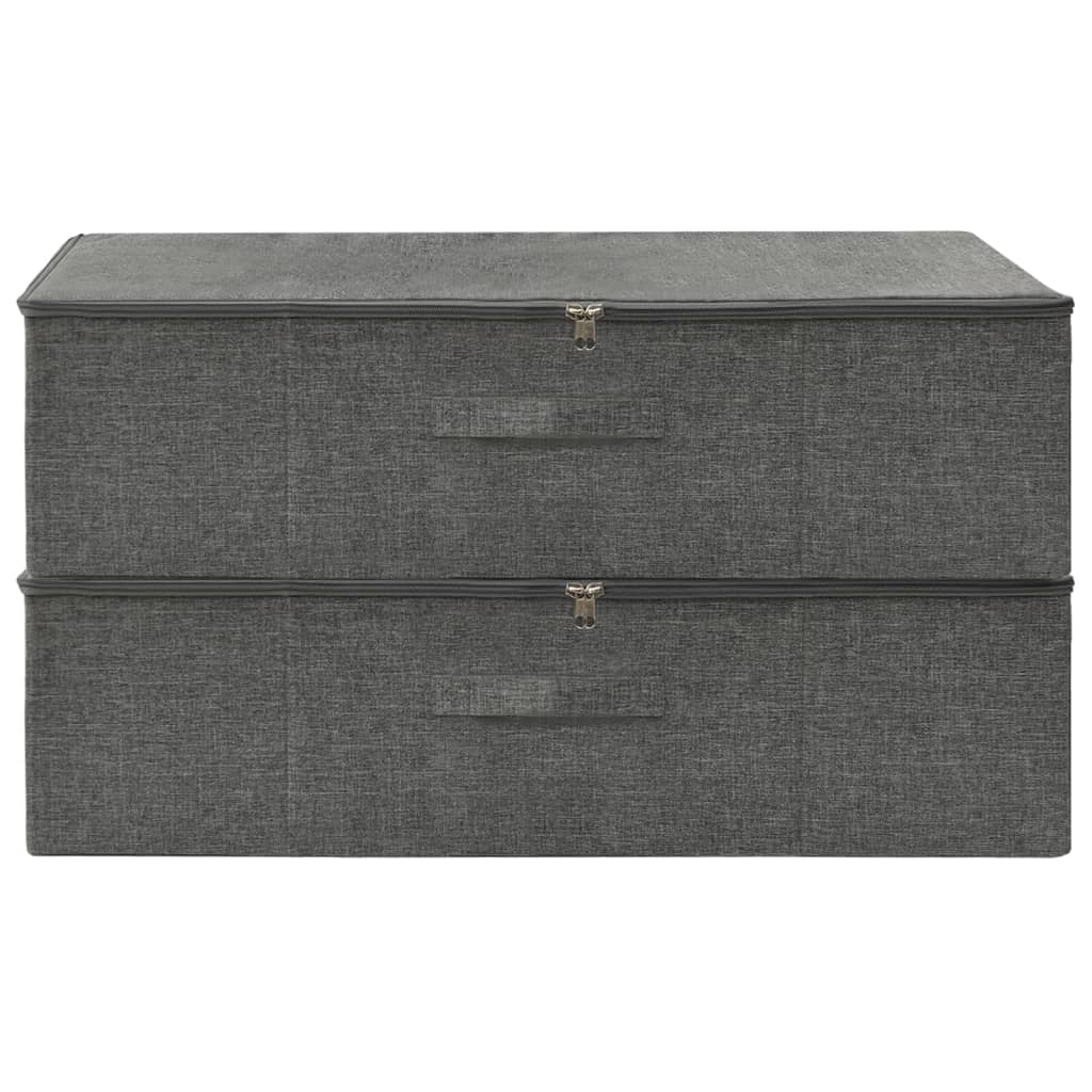 Storage boxes 2 pcs Fabric 70x40x18 cm Anthracite