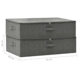 Storage boxes 2 pcs Fabric 70x40x18 cm Anthracite