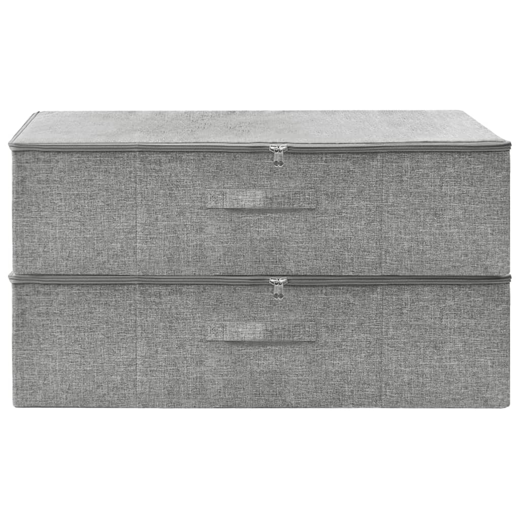 Storage boxes 2 pcs Fabric 70x40x18 cm Grey