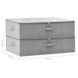 Storage boxes 2 pcs Fabric 70x40x18 cm Grey