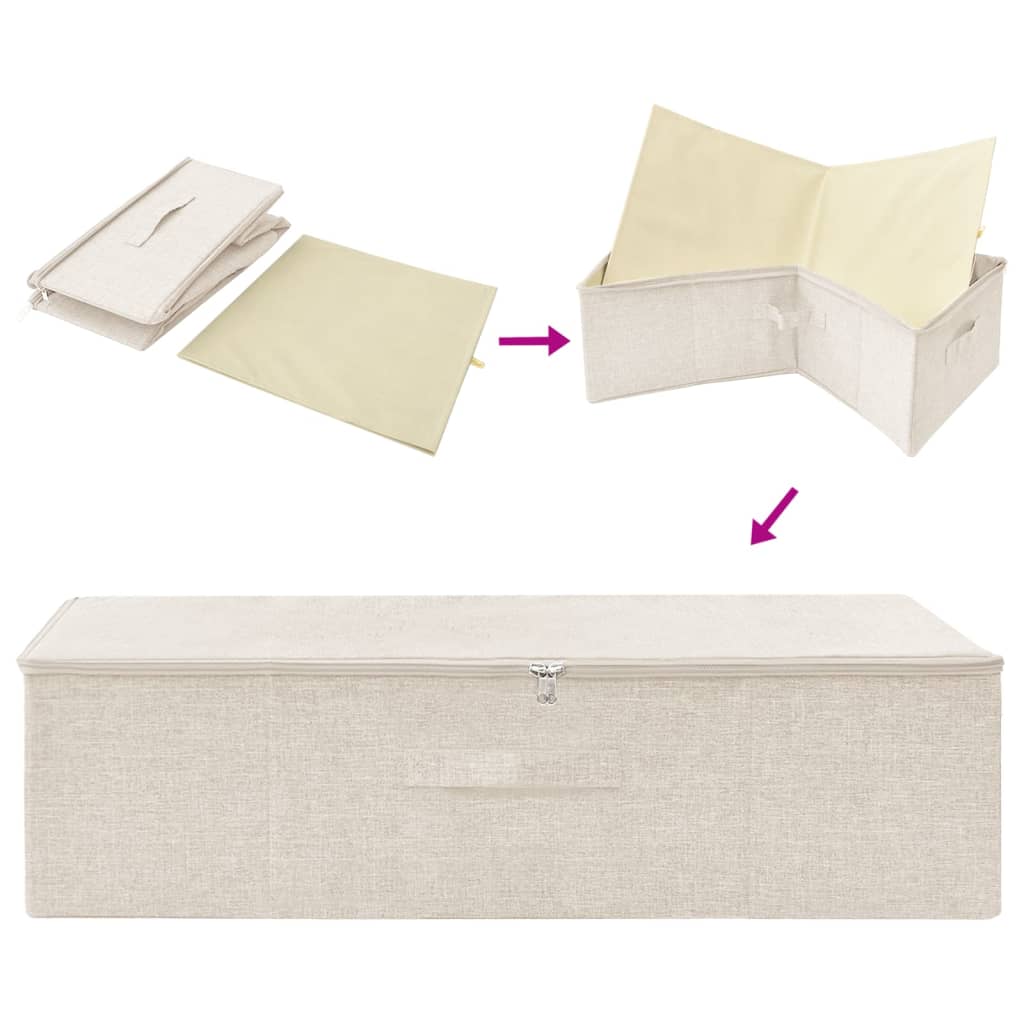 Fabric storage box 70x40x18 cm Cream