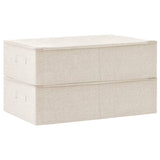 Storage boxes 2 pcs Fabric 70x40x18 cm Cream