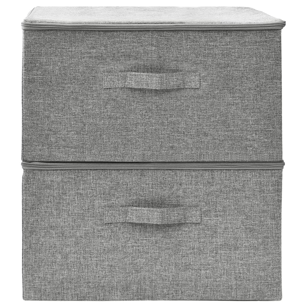 Storage boxes 2 pcs Fabric 43x34x23 cm Grey