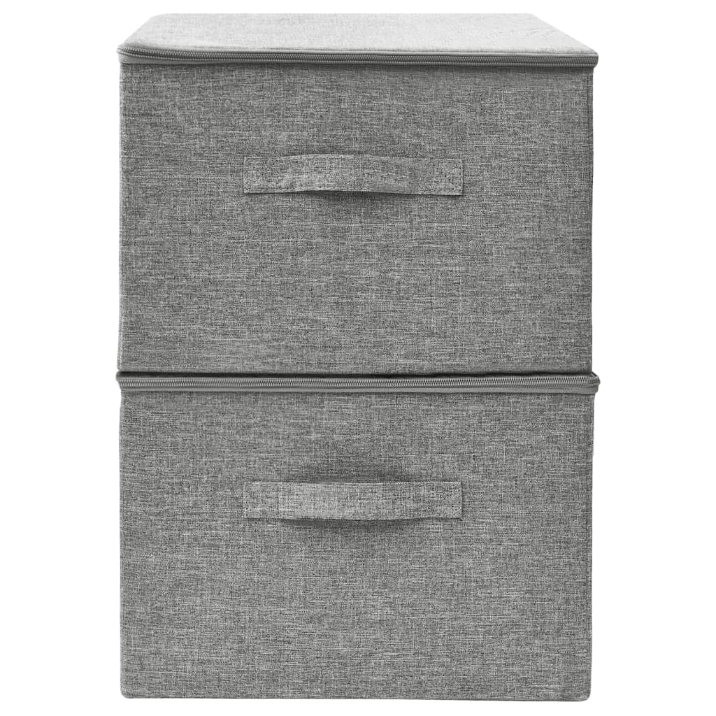 Storage boxes 2 pcs Fabric 43x34x23 cm Grey