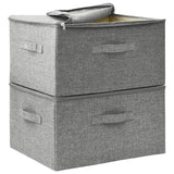 Storage boxes 2 pcs Fabric 43x34x23 cm Grey