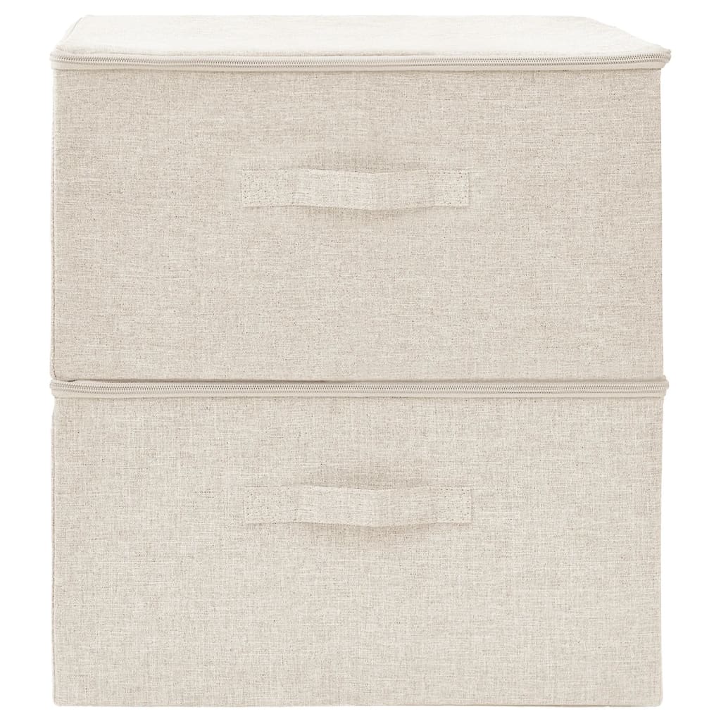 Storage boxes 2 pcs Fabric 43x34x23 cm Cream