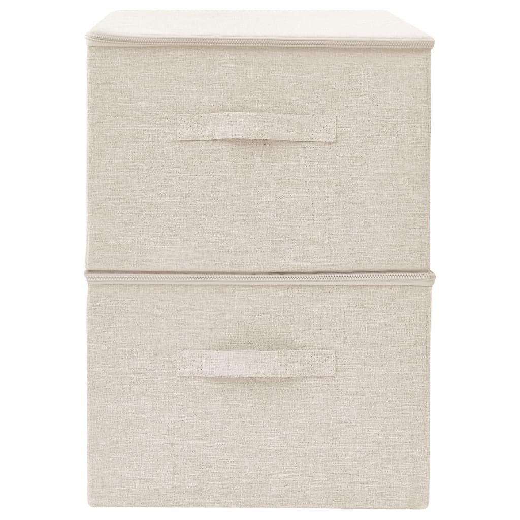 Storage boxes 2 pcs Fabric 43x34x23 cm Cream