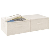 Storage boxes 2 pcs Fabric 43x34x23 cm Cream