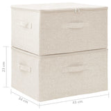 Storage boxes 2 pcs Fabric 43x34x23 cm Cream