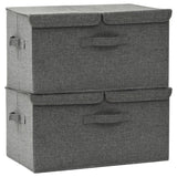 Storage boxes 2 pcs Fabric 50x30x25 cm Anthracite