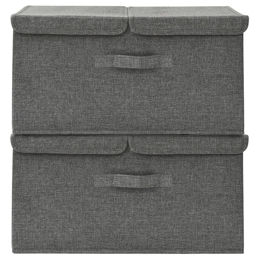 Storage boxes 2 pcs Fabric 50x30x25 cm Anthracite