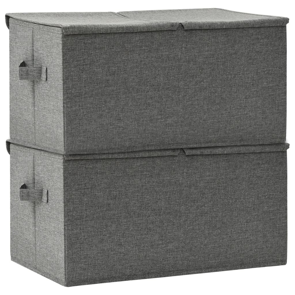 Storage boxes 2 pcs Fabric 50x30x25 cm Anthracite