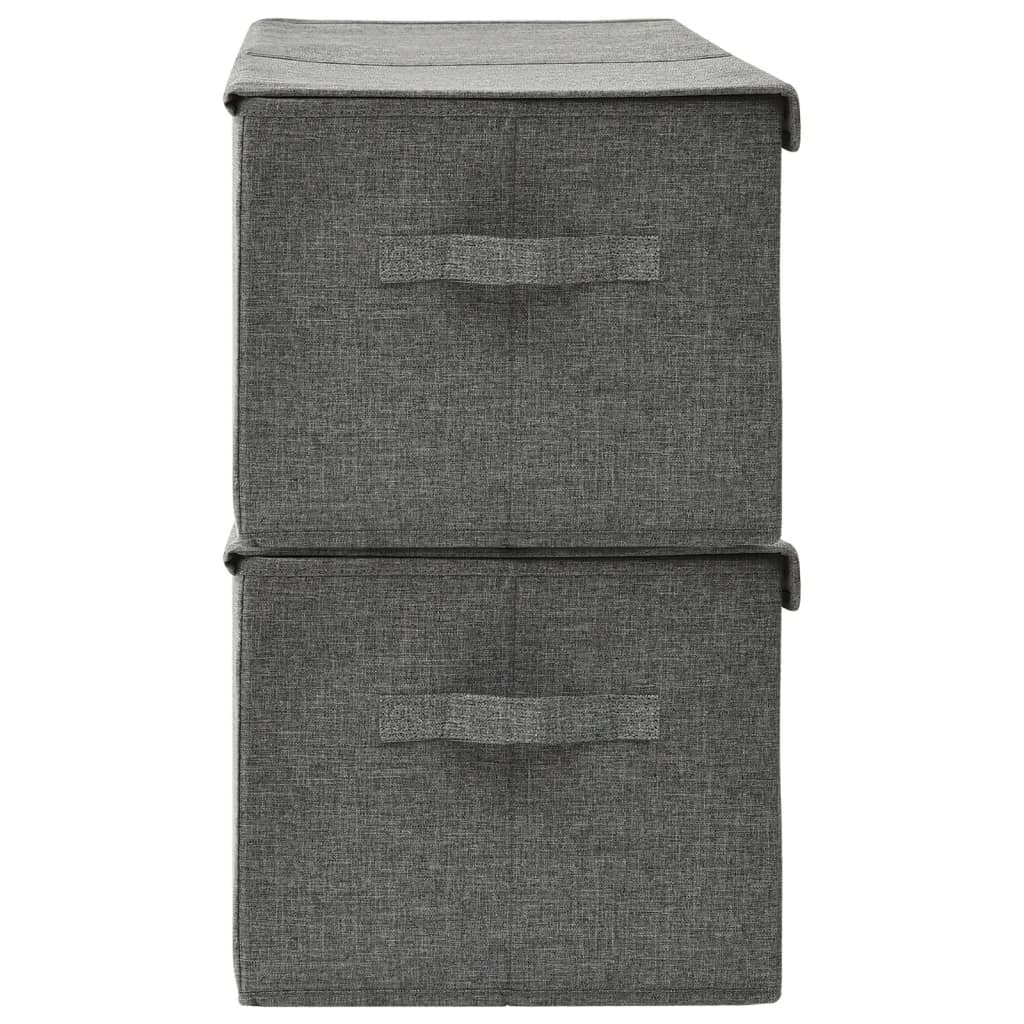 Storage boxes 2 pcs Fabric 50x30x25 cm Anthracite