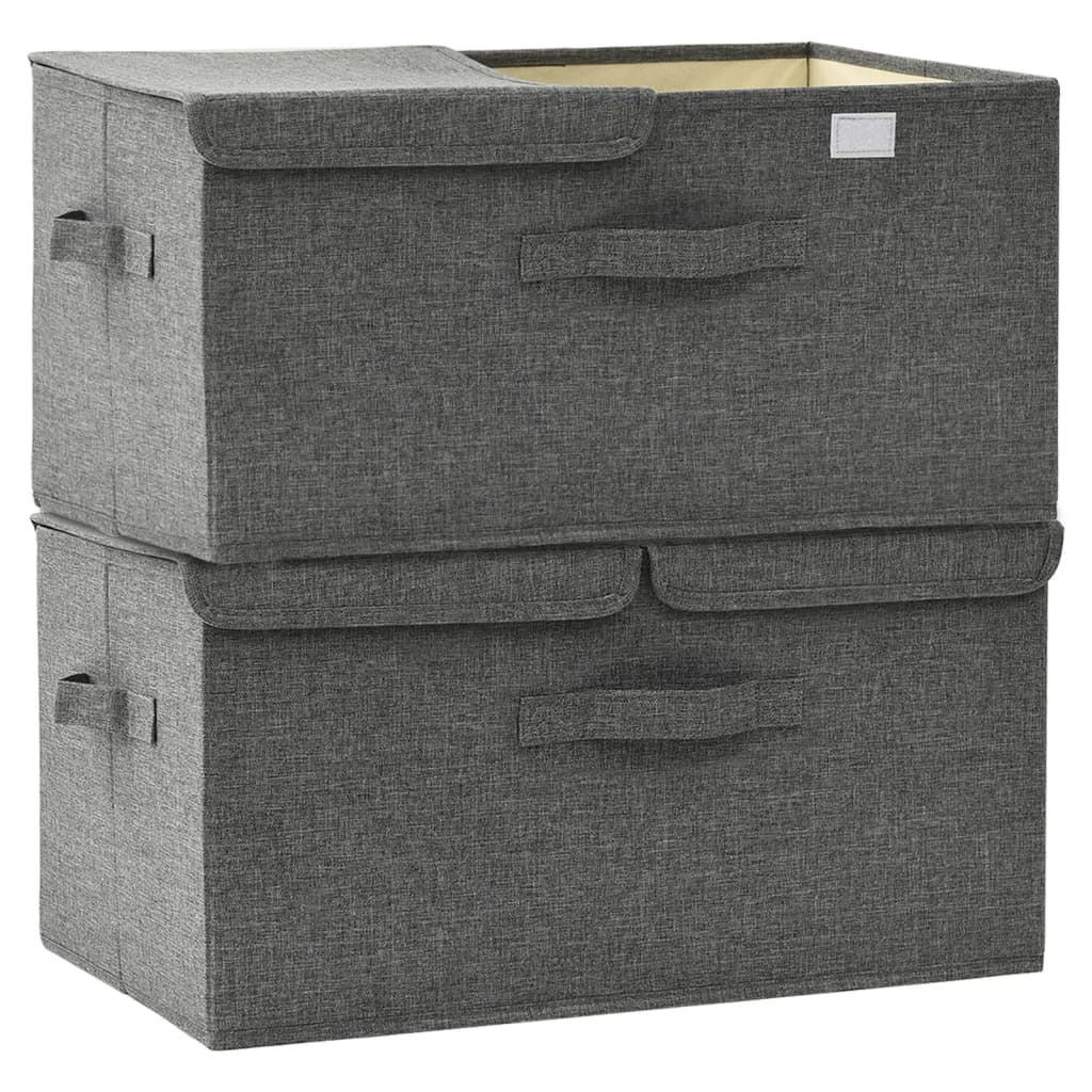 Storage boxes 2 pcs Fabric 50x30x25 cm Anthracite