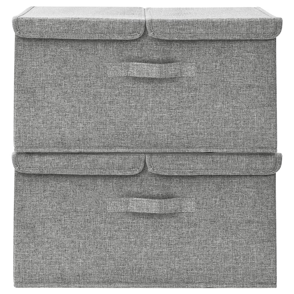 Storage boxes 2 pcs Fabric 50x30x25 cm Grey