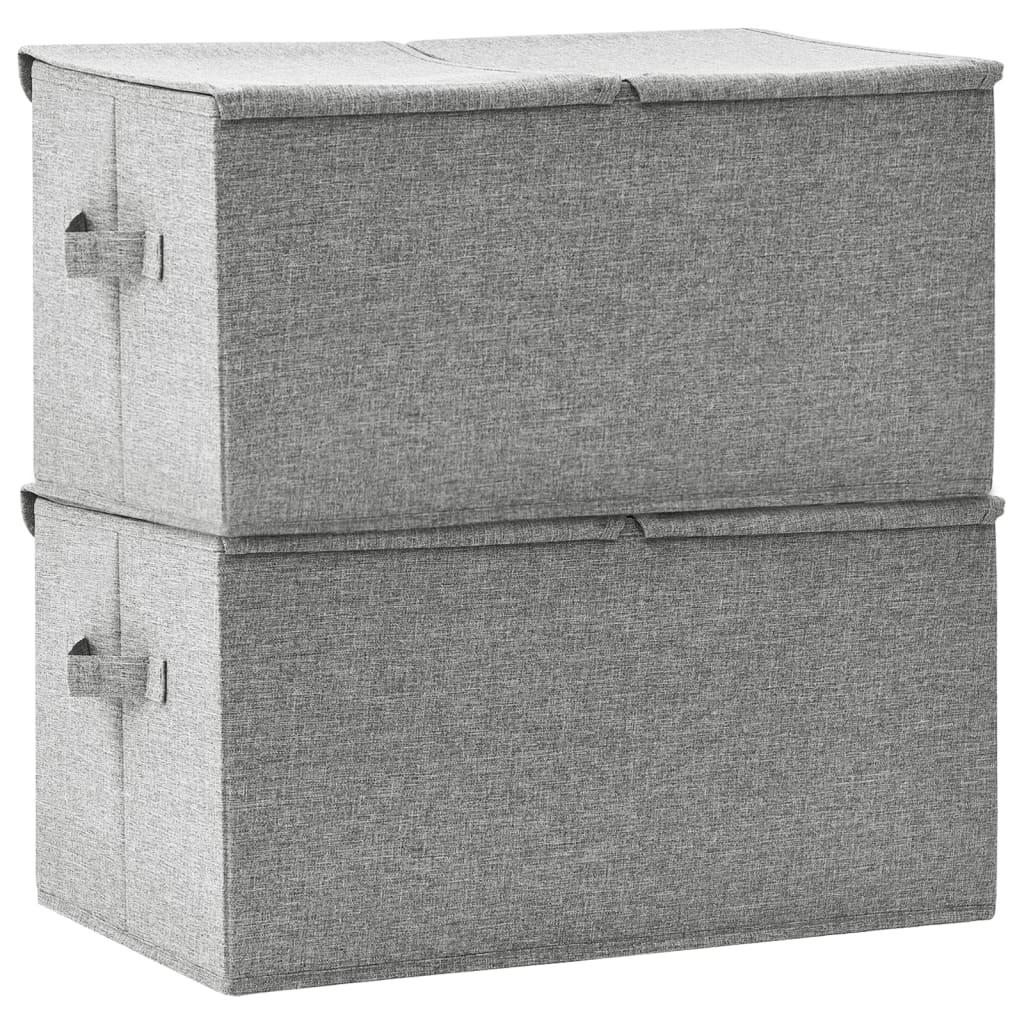 Storage boxes 2 pcs Fabric 50x30x25 cm Grey