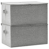 Storage boxes 2 pcs Fabric 50x30x25 cm Grey