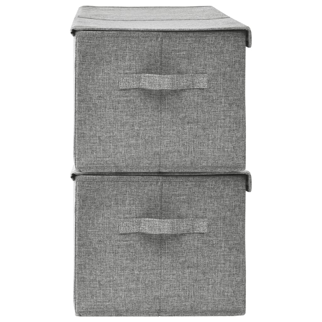 Storage boxes 2 pcs Fabric 50x30x25 cm Grey