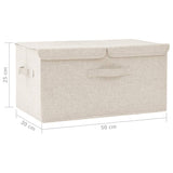 Fabric storage box 50x30x25 cm Cream