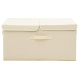 Storage boxes 2 pcs Fabric 50x30x25 cm Cream