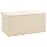 Storage boxes 2 pcs Fabric 50x30x25 cm Cream