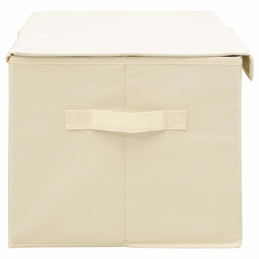 Storage boxes 2 pcs Fabric 50x30x25 cm Cream