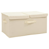 Storage boxes 2 pcs Fabric 50x30x25 cm Cream