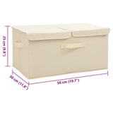 Storage boxes 2 pcs Fabric 50x30x25 cm Cream