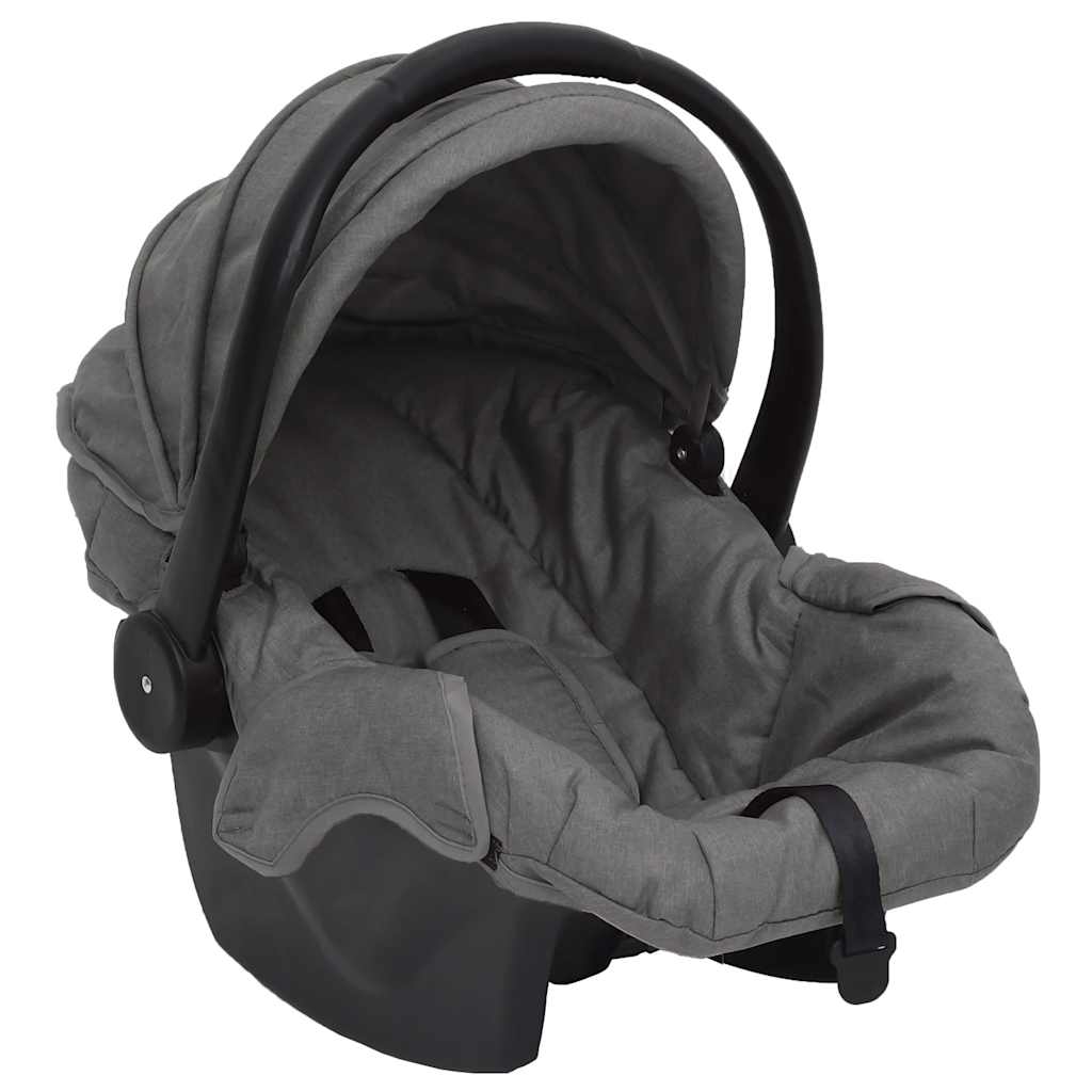 Poussette pour bébé 3-en-1 Gris clair et noir Acier