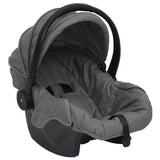 Poussette pour bébé 3-en-1 Gris clair et noir Acier