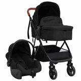 3-in-1 Baby Stroller Anthracite and Black Steel