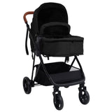 3-in-1 Baby Stroller Anthracite and Black Steel