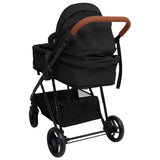 3-in-1 Baby Stroller Anthracite and Black Steel