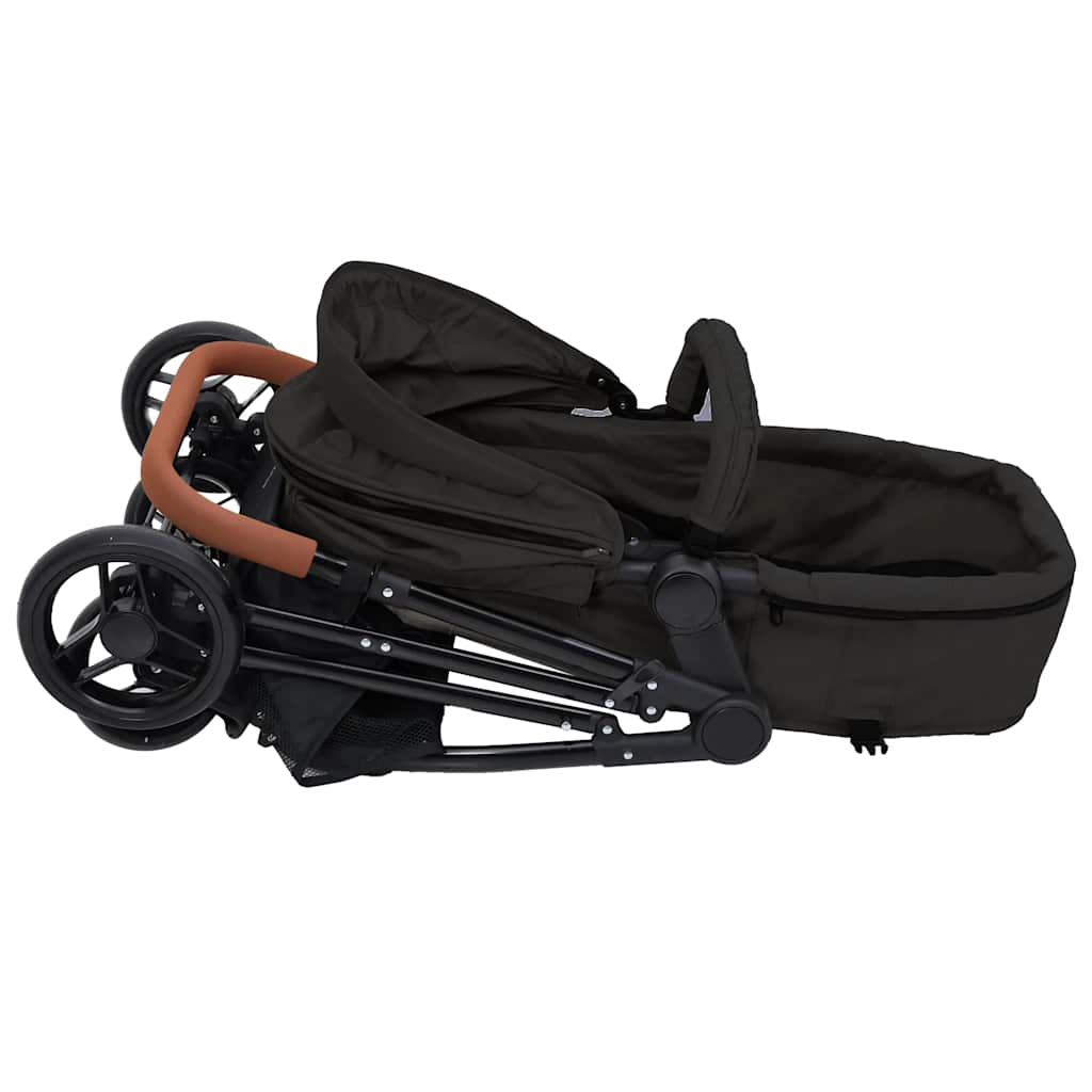 3-in-1 Baby Stroller Anthracite and Black Steel