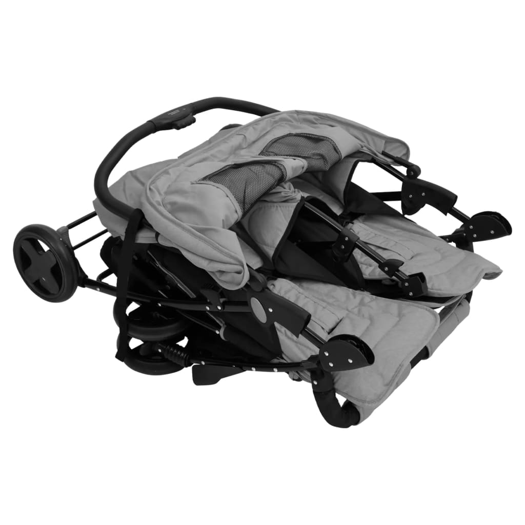 Two-seater stroller Light grey Steel