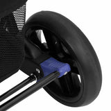 Navy Blue Steel Double Stroller