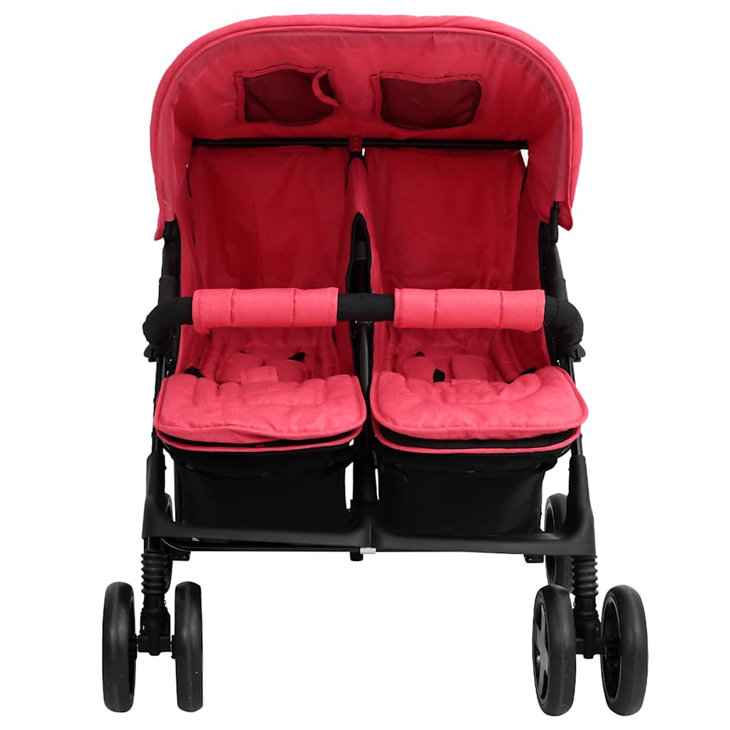 Steel Red Double Seater Stroller