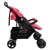 Steel Red Double Seater Stroller