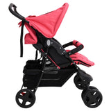 Steel Red Double Seater Stroller