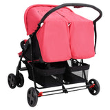 Steel Red Double Seater Stroller