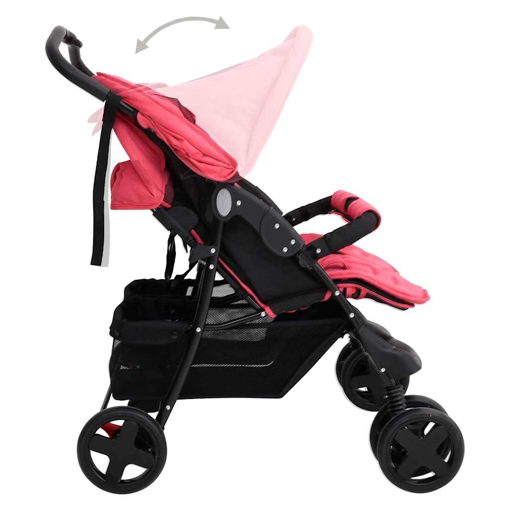 Steel Red Double Seater Stroller