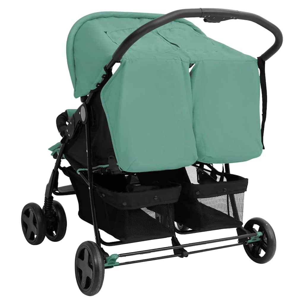 Steel Green Double Seat Stroller