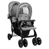 Two-seater stroller Light grey Steel