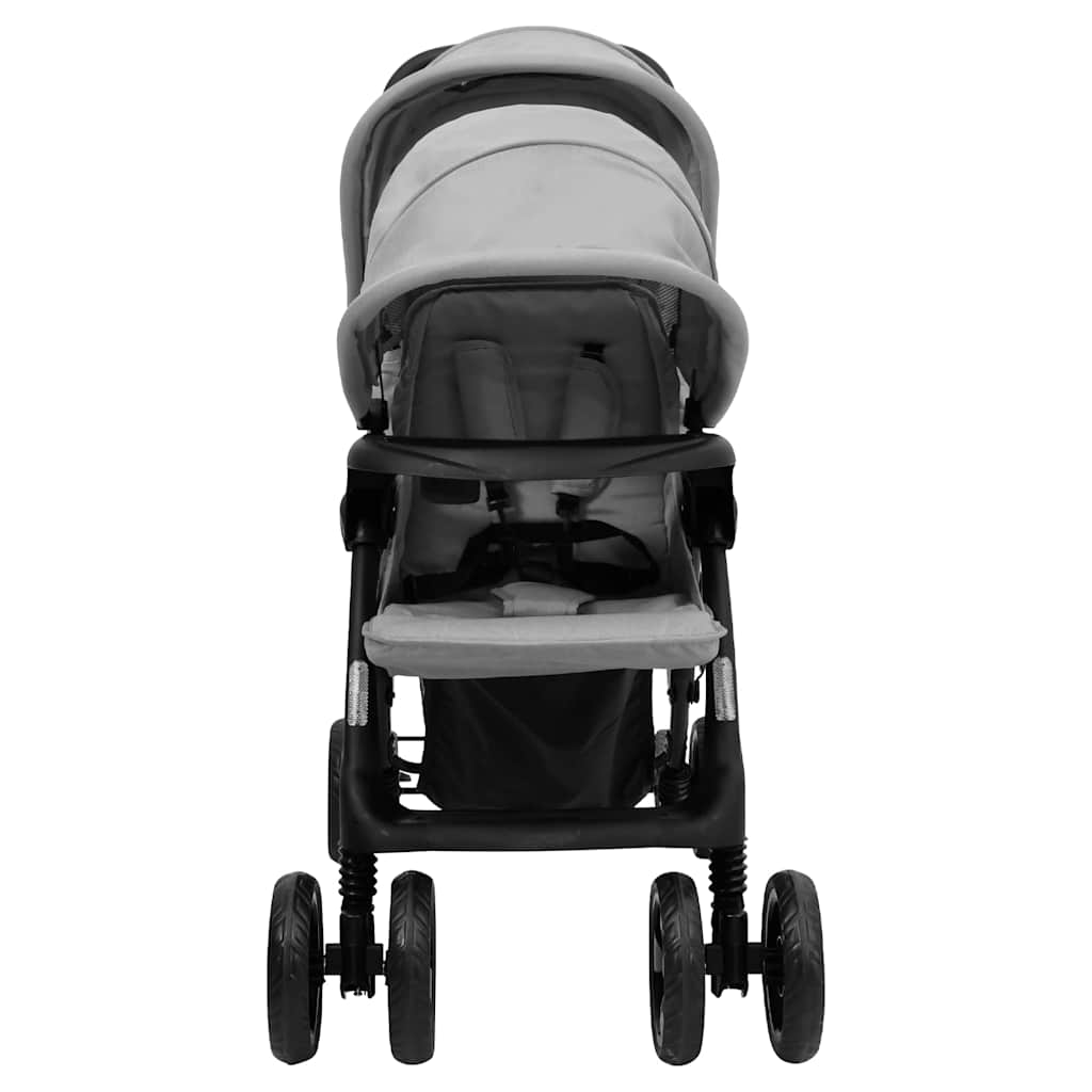 Two-seater stroller Light grey Steel